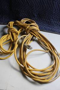 lot 51 image: Set of 2 Heavy Duty Yellow Extension Cords