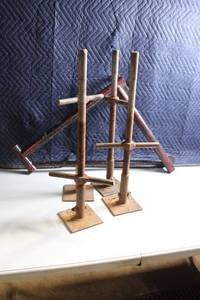 lot 65 image: Set of 4 Adjustable Steel Scaffold Jacks with Base Plates