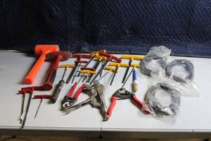 lot 78 image: Mixed Hand Tools Set with T-Handle Hex Keys, Clamps, Mallets, and Coiled Wires