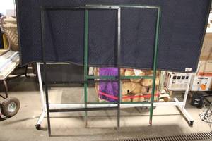 lot 103 image: Pair of Metal Window Frames with Green and Black Finish 32x32 in