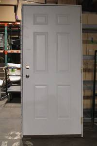 lot 111 image: Exterior Prehung Door with Frame and Threshold, 36x80 Inches