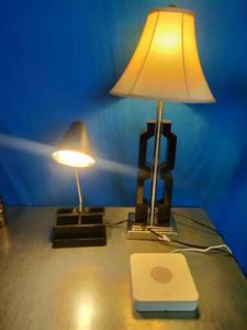 lot 25 image: Ring Alarm 1st Gen Base Station and Lamps