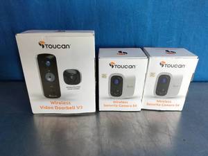 lot 18 image: Toucan S4 Wireless Security Camera 2-Pack and V3 Video