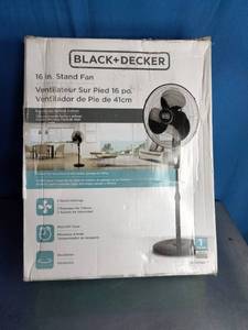 lot 12 image: This is a BlackDecker 16-inch Stand Fan