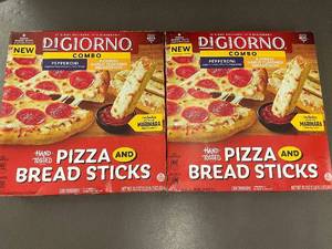 lot 27 image: 2 DiGiorno Pepperoni Hand-Tossed Pizza and Breadsticks Combos