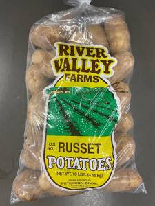 lot 100 image: 10 lb Bag of River Valley Farms Russet Potatoes