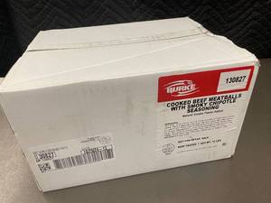lot 206 image: Burke Cooked Beef Meatballs with Smoky Chipotle Seasoning 10 lb Box