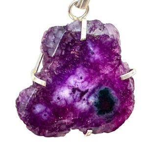 lot 20J image: Sterling Silver Purple Solar Quartz Pendant