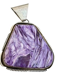 lot 25J image: Sterling Silver Charoite Pendant with Large Bail