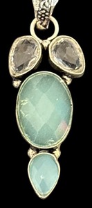 lot 71R image: Sterling Silver Necklace with Faceted Gemstone Pendant