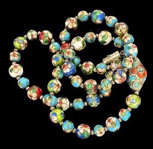 lot 107R image: Vintage Cloisonne and Beaded Necklaces with Enamel and Glass Beads
