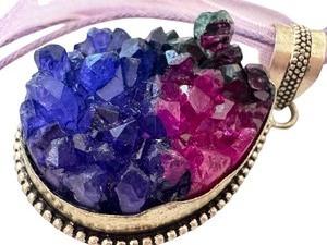 lot 4J image: Crystal Druzy Pendant with Sterling Silver Setting