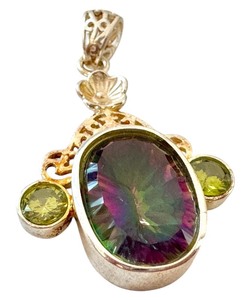 lot 7J image: Mystic Topaz Pendant with Peridot Accents