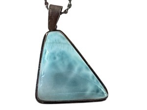 lot 25 image: Larimar Pendant with Sterling Silver Chain