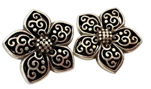 lot 73J image: Brighton Floral Clip Earrings Pair