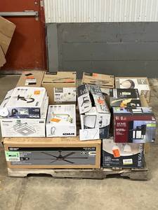 lot 27 image: Large LOT of Lamps, Lighting, Electronics, Home Security, Faucets, Showers and Other Items. Mixed Lot. Open Box, For Parts (Great for eBay resellers)
