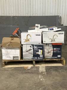 lot 43 image: Large LOT of Lamps, Lighting, Electronics, Home Security, Faucets, Showers and Other Items. Mixed Lot. Open Box, For Parts (Great for eBay resellers)