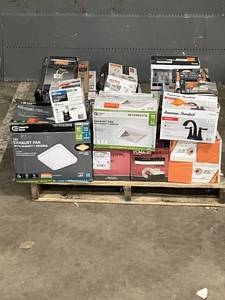 lot 48 image: Large LOT of Lamps, Lighting, Electronics, Home Security, Faucets, Showers and Other Items. Mixed Lot. Open Box, For Parts (Great for eBay resellers)