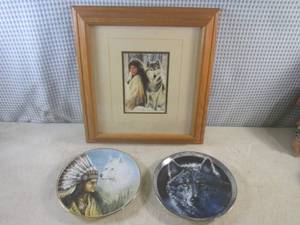 lot 39 image: (BS) Framed Native American Lady  ...