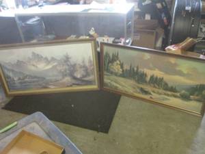 lot 77 image: (CS) 2 Large Vintage Framed Prints ...