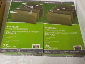 lot 10 image: 50 Recycled 5 Tab Hanging Folders...
