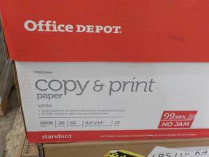 lot 55 image: Office Depot 5000 Sheets White 8.5 ...