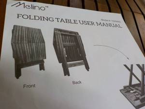 lot 89 image: Melino Folding Table...