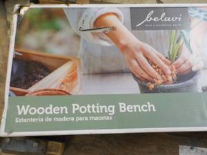 lot 116 image: Belavi Wooden Potting Bench 29 x 14...