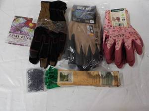 lot 127 image: Gloves and Plant Ties...
