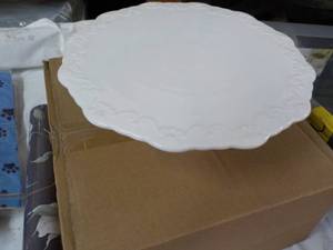lot 131 image: White Pedestal CakeSnack Plate...