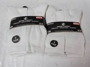 lot 157 image: 12 pair size 10-13 White Athletic S...