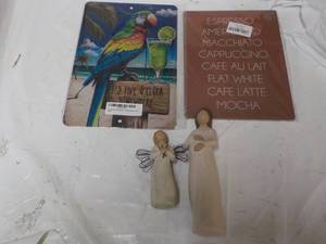 lot 231 image: Willow Tree Figurines and 2 Metal S...
