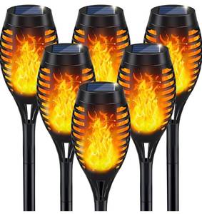 lot 327 image: Solar Torch Lights Outdoor 6-Pack, LED Flicker Flame - Brand New