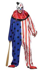 lot 113 image: Evil Clown Adult Halloween Costume, OSFM - Brand New