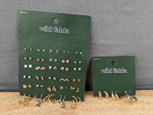 lot 124 image: 31 Pairs Wild Fable Nickel Free Pierced Earrings Studs and Hoops - Brand New
