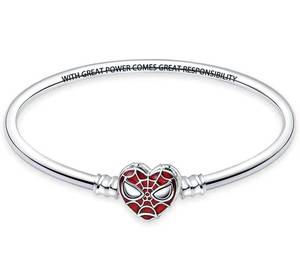 lot 128 image: Sterling Silver .925 Bracelet with Spiderman Charm - Brand New