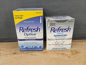 lot 130 image: 90 Single-Use Vials Refresh Optive Advanced Lubricant Eye Drops - Brand New