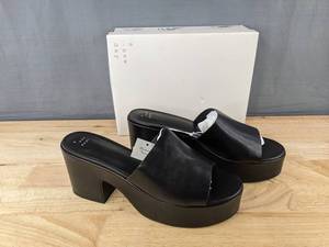 lot 147 image: A New Day Ricky Heels Platform Sandals Size 14 Black - Brand New
