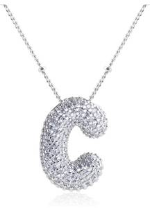 lot 150 image: 18K Gold Plated Cubic Zirconia Letter C Necklace - Brand New