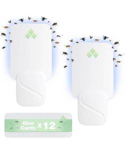 lot 191 image: Onsinn Indoor UV Fly Trap 2-Pack with 12 Glue Cards - Brand New