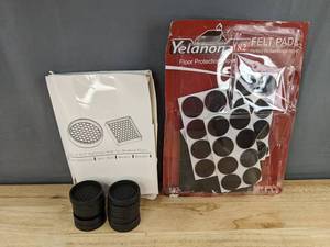 lot 196 image: 12 Black Furniture Floor Protector 2 Pads and Yelanon Felt Pads - Brand New