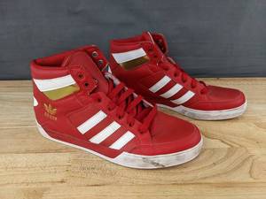 lot 54F image: Adidas Hard Court Shoes Mens Size 10.5 Red White - New