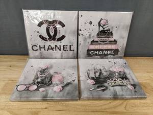 lot 79F image: 4 Fashion 10 x 10 Canvas Wall Art Prints - Brand New