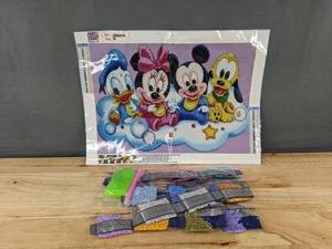 lot 241 image: Diamond Art Kit Disney Mickey Baby Family 9.75 x 13.75 in - Brand New