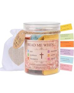lot 245 image: Xupingjiti Read Me When Jar Color-Coded Bible Verses Gift Set - Brand New