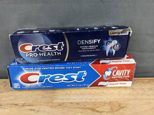 lot 73F image: Crest Pro Health Densify 5.3 oz & Cavity Protection 5.7 oz Toothpaste - Brand New