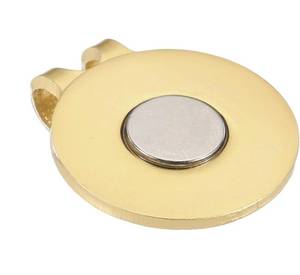 lot 253 image: 6 Magnetic Golf Hat Clip Ball Marker Holders, Matte Gold - Brand New
