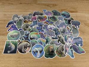 lot 258 image: 50 Manatee Stickers - Brand New
