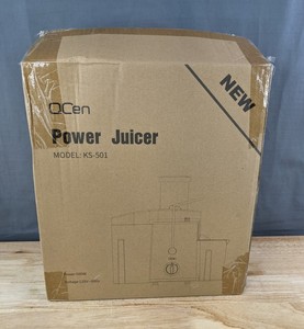 lot 42F image: QCen Juicer Machine 500W Centrifugal Juicer Extractor, Gold - Brand New