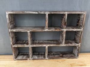 lot 341 image: Rustic Wood Shelf Display Box 16.5 x 11.75 - Brand New